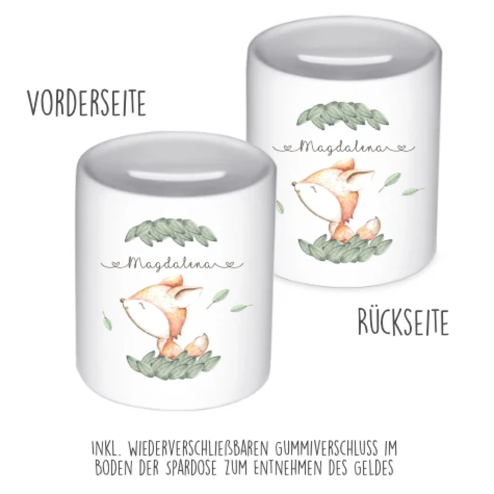 Spardose für Kinder mit Namen | Personalisiertes Geschenk für Mädchen u. Jungen | Originelles Geldgeschenk u. handgefertigte Geschenkidee | 10 Motive zur Auswahl