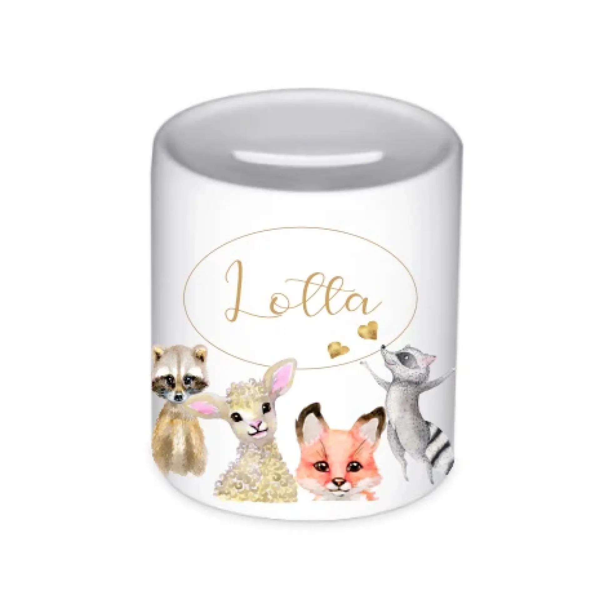 Spardose für Kinder mit Namen | Personalisiertes Geschenk für Mädchen u. Jungen | Originelles Geldgeschenk u. handgefertigte Geschenkidee | 10 Motive zur Auswahl