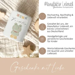Spardose Frosch - Personalisierte Kinderspardose aus Keramik mit dem Namen des Kindes