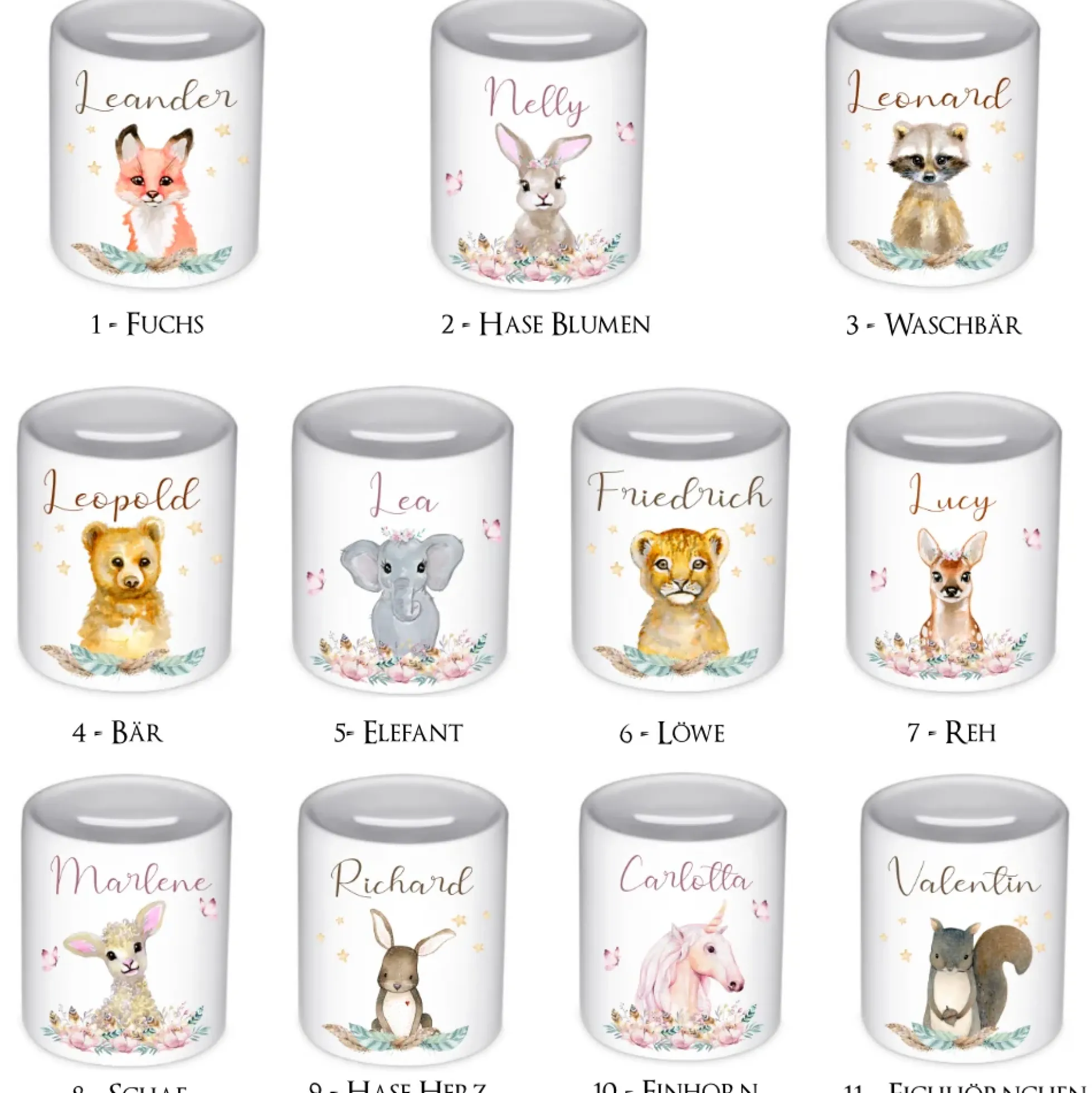 Spardose Hase mit Namen für Kinder | Personalisiertes Geschenk für Mädchen | Originelles Geldgeschenk u. handgefertigte Geschenkidee | 11 Motive zur Auswahl