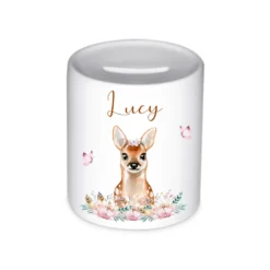 Spardose Hase mit Namen für Kinder | Personalisiertes Geschenk für Mädchen | Originelles Geldgeschenk u. handgefertigte Geschenkidee | 11 Motive zur Auswahl