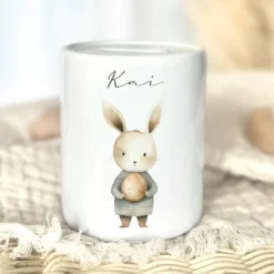 Spardose mit Namen für Kinder mit Ostermotiven
