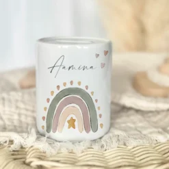 Spardose Regenbogen - Personalisiert mit dem Namen des Kindes