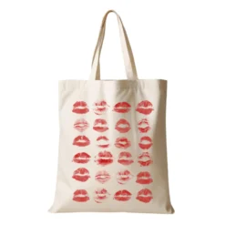 Stoffbeutel Einkaufstasche Beutel bedruckt Love Kiss Mittelfinger Fuck Statement Beuteltasche Damen Frau Liebe