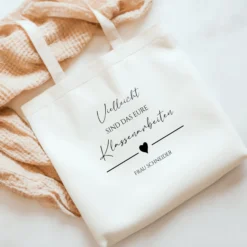 Stoffbeutel "Klassenarbeiten" Abschiedsgeschenk Lehrerin Tasche mit Namen Lehrerin Geschenk Geburtstag