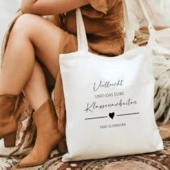 Stoffbeutel "Klassenarbeiten" Abschiedsgeschenk Lehrerin Tasche mit Namen Lehrerin Geschenk Geburtstag