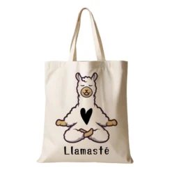 Stoffbeutel Lama Stofftasche Spruch Llamasté, Lächle... anspucken, Love ist Llamazing, No drama Llama