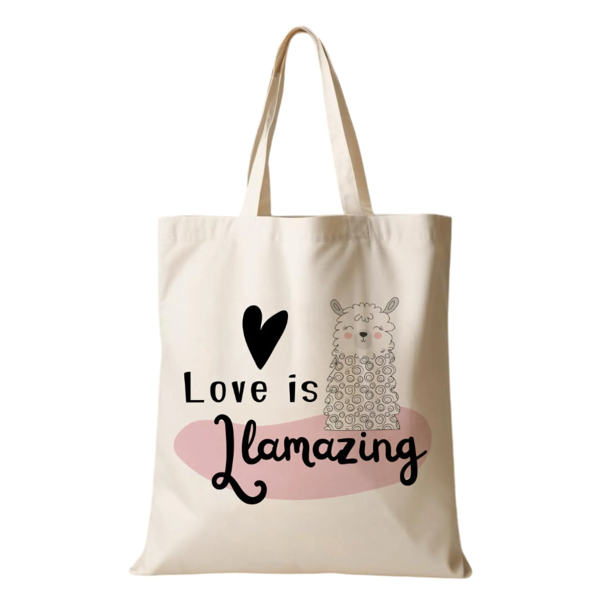 Stoffbeutel Lama Stofftasche Spruch Llamasté, Lächle... anspucken, Love ist Llamazing, No drama Llama