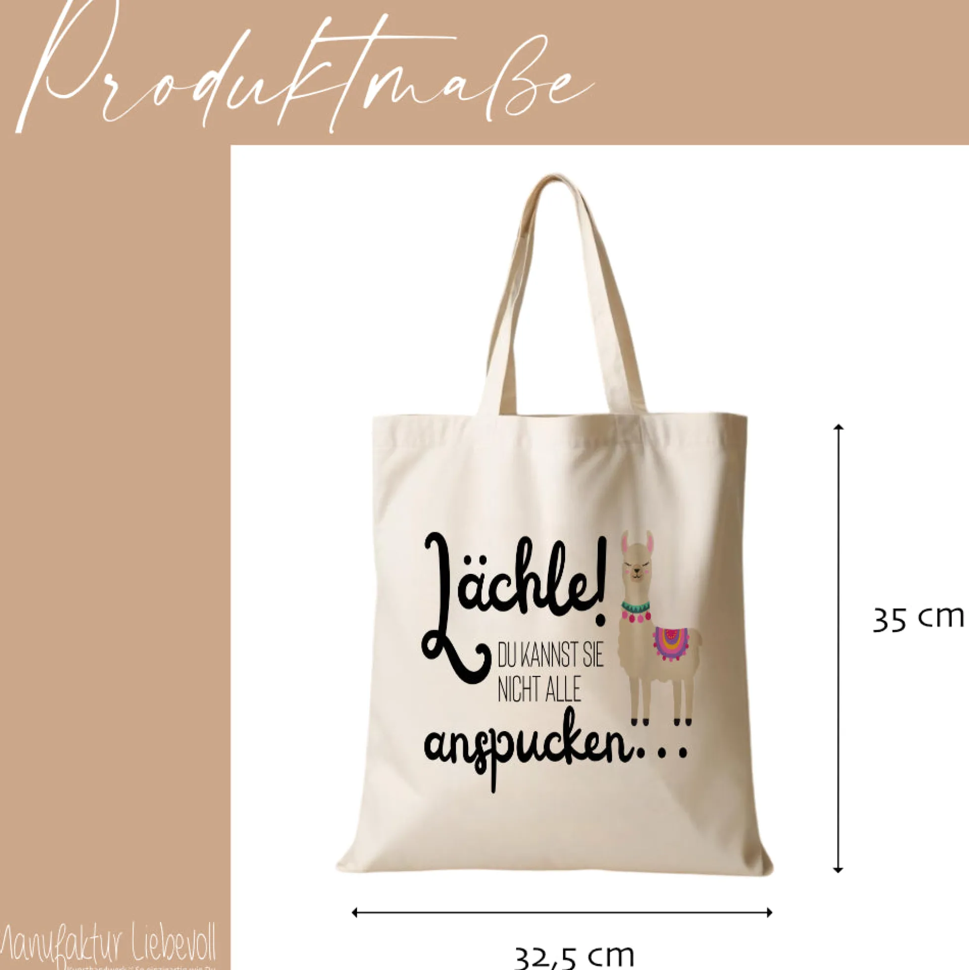 Stoffbeutel Lama Stofftasche Spruch Llamasté, Lächle... anspucken, Love ist Llamazing, No drama Llama