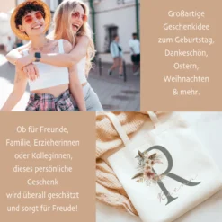 Stoffbeutel mit Namen und Anfangsbuchstaben