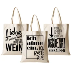 Stoffbeutel mit Spruch, Einkaufstasche mit lustigen Sprüchen