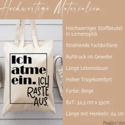 Stoffbeutel mit Spruch, Einkaufstasche mit lustigen Sprüchen