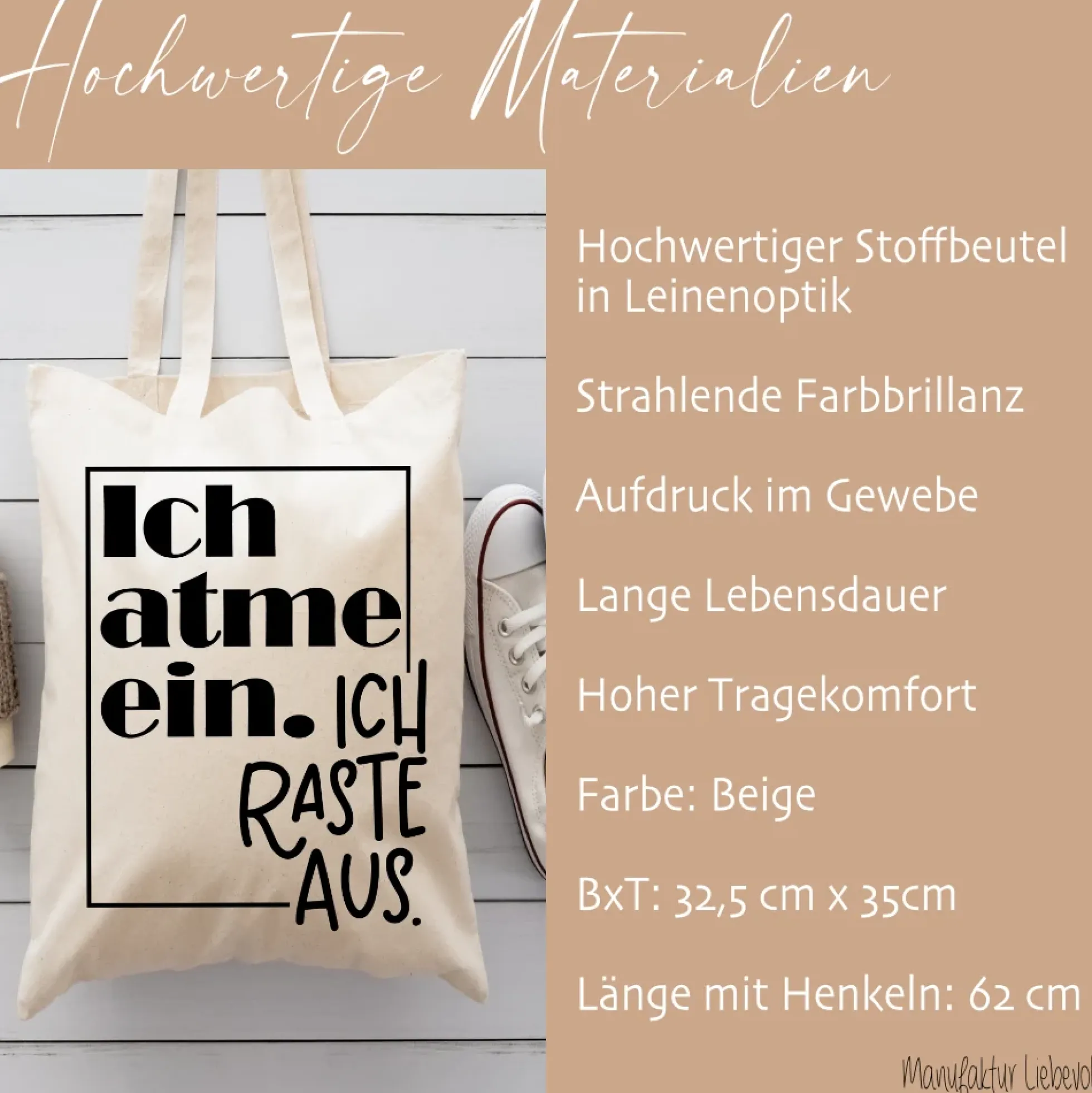 Stoffbeutel mit Spruch, Einkaufstasche mit lustigen Sprüchen