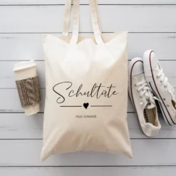 Stoffbeutel "Schultüte" Abschiedsgeschenk Lehrerin Tasche mit Namen Lehrerin Geschenk Geburtstag