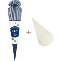 Stoffschultüte in Blau 