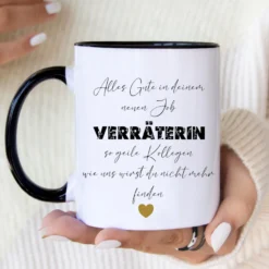 Tasse Abschied Kollege personalisierte Tasse mit Spruch „Verräter“ Geschenk zum Abschied - Jobwechsel Abschiedsgeschenk für Kollegen Geschenkanhänger | Kaffeetasse aus Keramik