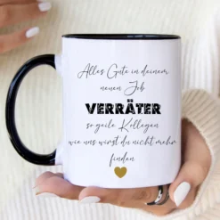 Tasse Abschied Kollege personalisierte Tasse mit Spruch „Verräter“ Geschenk zum Abschied - Jobwechsel Abschiedsgeschenk für Kollegen Geschenkanhänger | Kaffeetasse aus Keramik