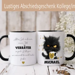 Tasse Abschied Kollege personalisierte Tasse mit Spruch „Verräter“ Geschenk zum Abschied - Jobwechsel Abschiedsgeschenk für Kollegen Geschenkanhänger | Kaffeetasse aus Keramik