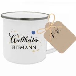 Tasse aus Emaille für die Oma | Kleines Geschenk für Großmütter | Emailletasse mit Motiv 