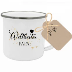 Tasse aus Emaille für die Oma | Kleines Geschenk für Großmütter | Emailletasse mit Motiv 