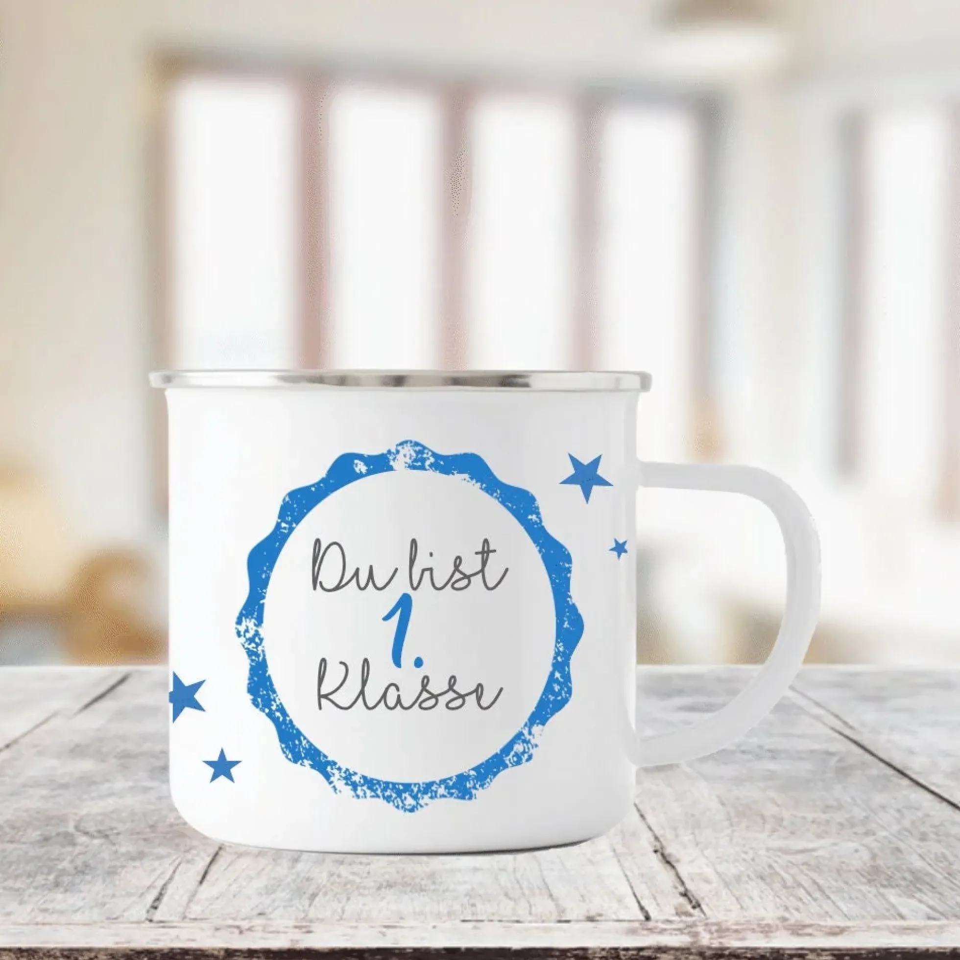 Tasse "Du bist 1. Klasse" zum Schulbeginn | Geschenkidee zur Einschulung für Mädchen u. Jungen | Originelle Geschenkidee mit DIY Ideen zum Schulbeginn | 2 Farbvarianten zur Auswahl