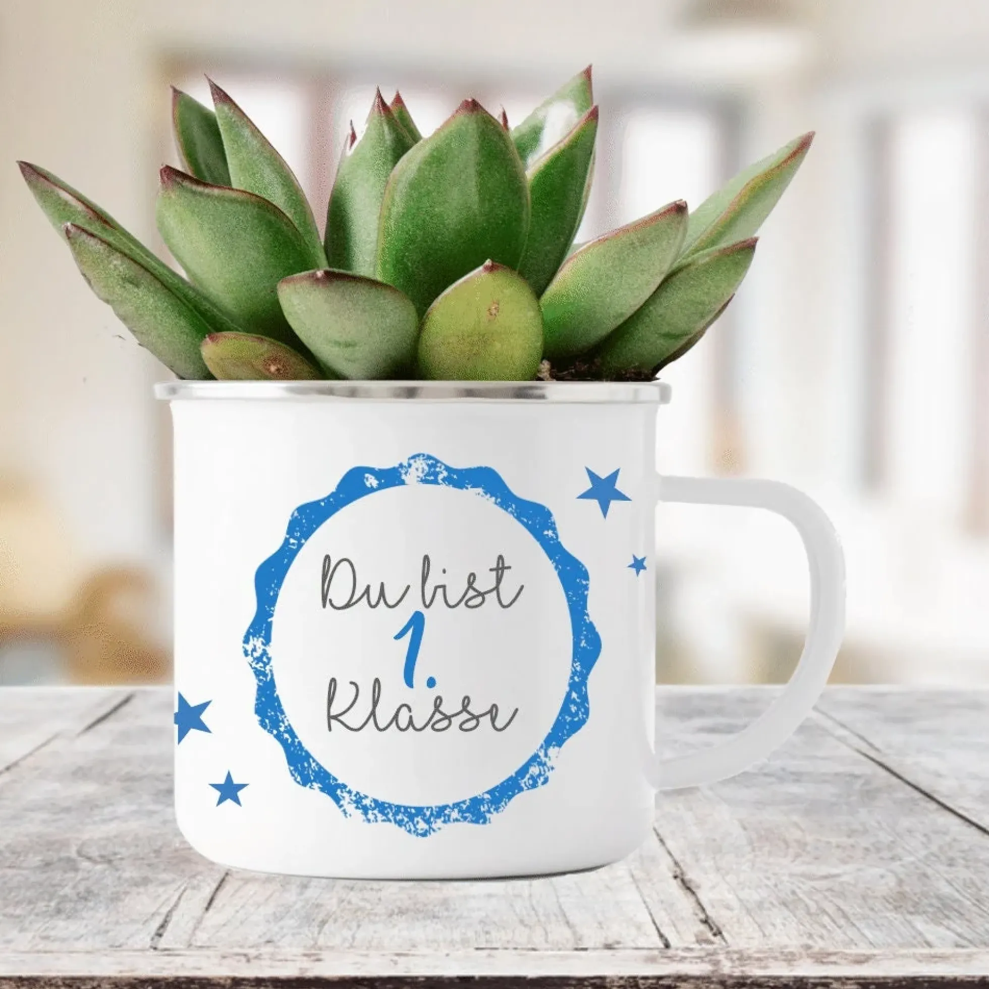 Tasse "Du bist 1. Klasse" zum Schulbeginn | Geschenkidee zur Einschulung für Mädchen u. Jungen | Originelle Geschenkidee mit DIY Ideen zum Schulbeginn | 2 Farbvarianten zur Auswahl