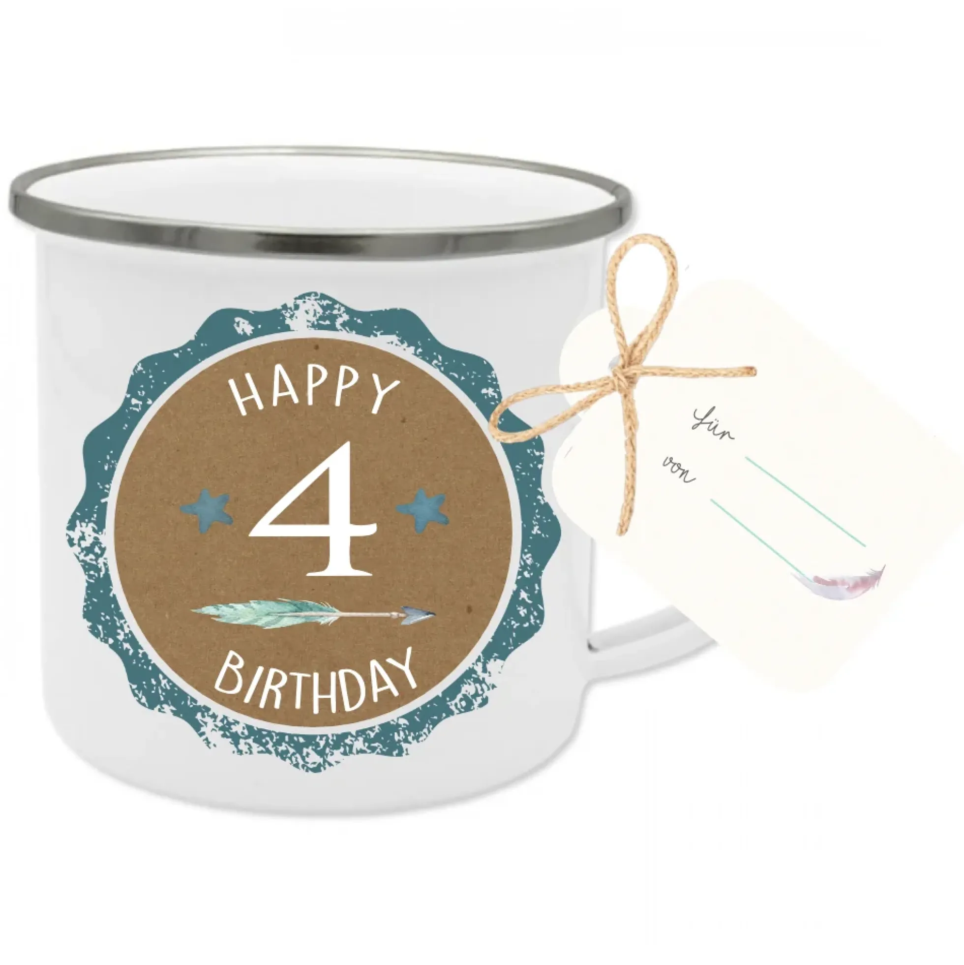 Tasse "Happy Birthday" für Kinder zum 1 - 7 Geburtstag | Originelle Geschenkidee, angefertigt mit dem Alter des Kindes | 2 Farbvarianten für Mädchen und Jungen zur Auswahl