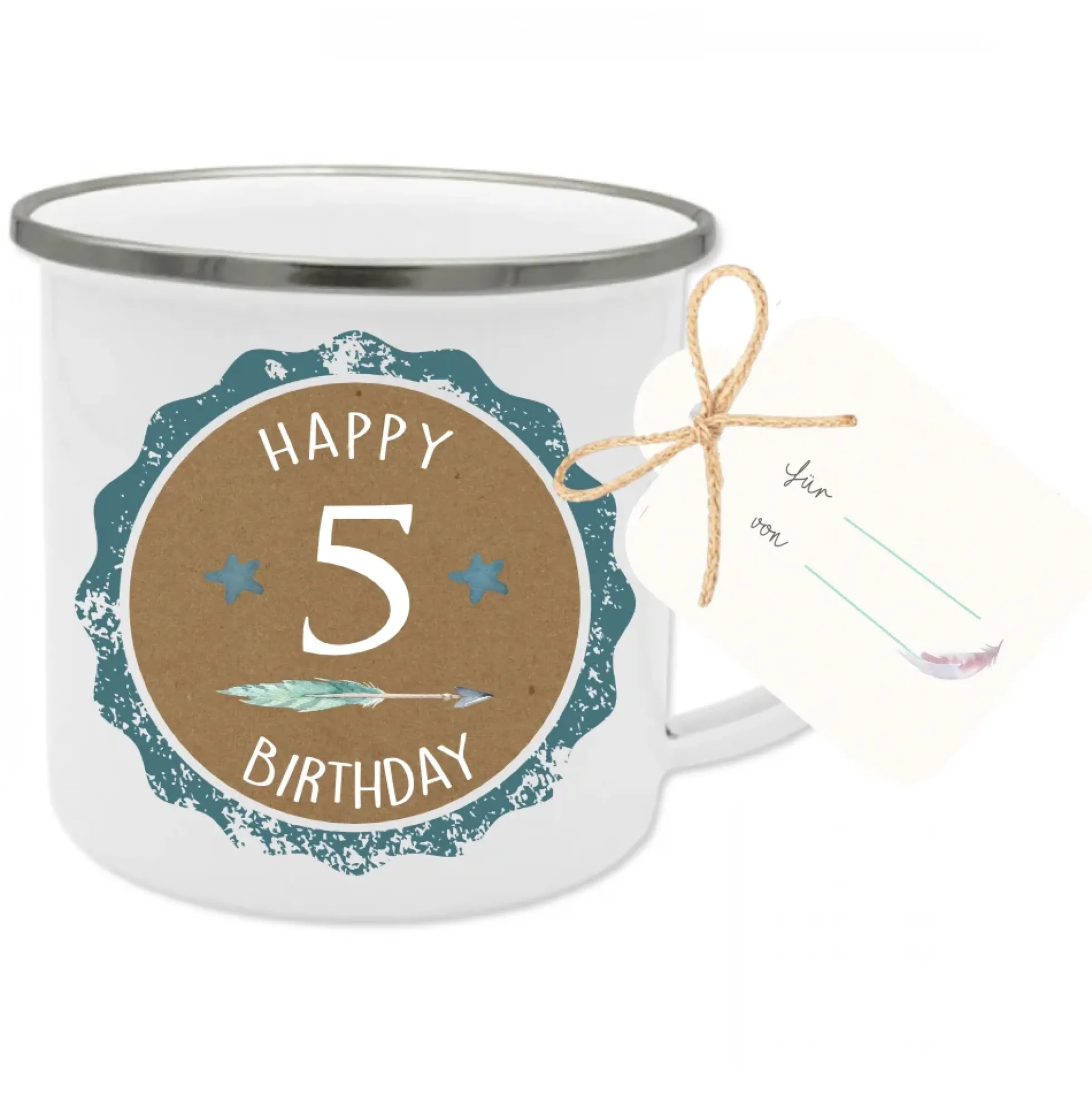 Tasse "Happy Birthday" für Kinder zum 1 - 7 Geburtstag | Originelle Geschenkidee, angefertigt mit dem Alter des Kindes | 2 Farbvarianten für Mädchen und Jungen zur Auswahl