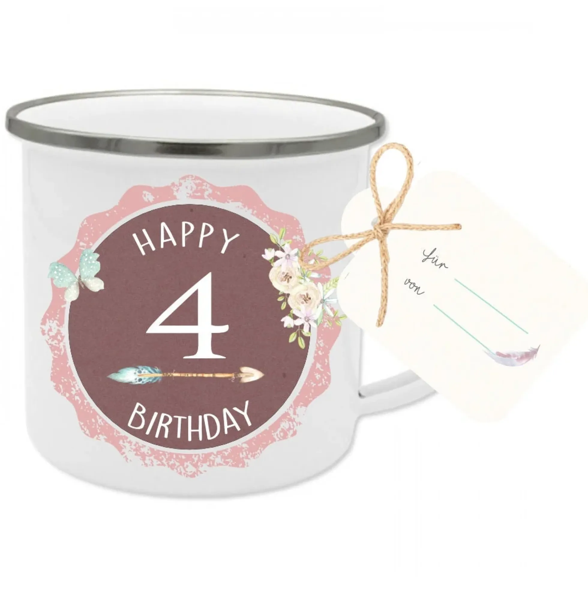 Tasse "Happy Birthday" für Kinder zum 1 - 7 Geburtstag | Originelle Geschenkidee, angefertigt mit dem Alter des Kindes | 2 Farbvarianten für Mädchen und Jungen zur Auswahl