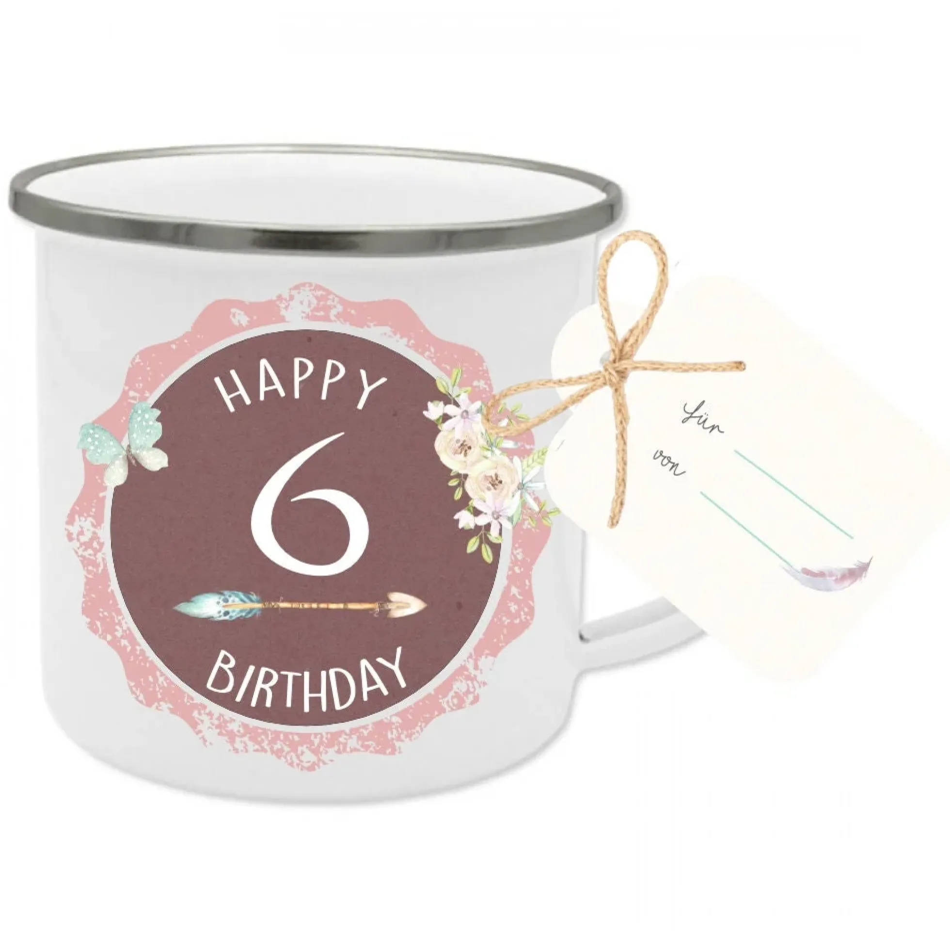 Tasse "Happy Birthday" für Kinder zum 1 - 7 Geburtstag | Originelle Geschenkidee, angefertigt mit dem Alter des Kindes | 2 Farbvarianten für Mädchen und Jungen zur Auswahl