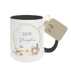 Tasse "Hello Pumpkin" mit Buchstaben und Namen | Keramiktasse mit Kürbis und Blumen | Perfekt für Herbst u. Halloween