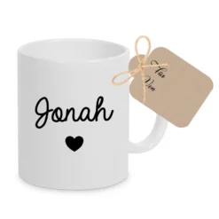 Tasse mit Namen und Schriftzug aus Keramik | Geschenk für Frauen und Männer | Personalisierung individuell anpassbar | 6 Motivvarianten zur Auswahl