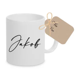 Tasse mit Namen und Schriftzug aus Keramik | Geschenk für Frauen und Männer | Personalisierung individuell anpassbar | 6 Motivvarianten zur Auswahl