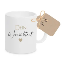 Tasse personalisiert, Kaffeetasse mit Wunschtext, Namen aus Keramik