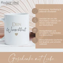 Tasse personalisiert, Kaffeetasse mit Wunschtext, Namen aus Keramik