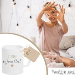 Tasse personalisiert, Kaffeetasse mit Wunschtext, Namen aus Keramik