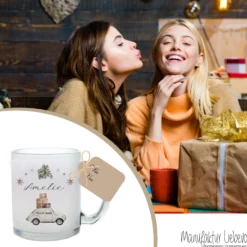 Tasse Weihnachten Personalisiert Glastasse Weihnachtsgeschenk Glühweintasse Weihnachtspunsch Name Geschenk Nikolaus | Große Motivauswahl