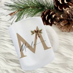 Tasse "Weihnachtsschleife" Geschenk Weihnachten m. Namen personalisiert I Weihnachtstasse Weihnachtsgeschenk I Nikolaus Geschenk Glühweintasse