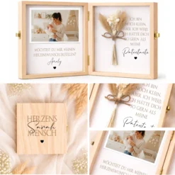 Taufe Geschenk Patentante - Patenonkel fragen | Personalisierte Holzbox mit Namen | Willst du meine Patentante / mein Patenonkel werden