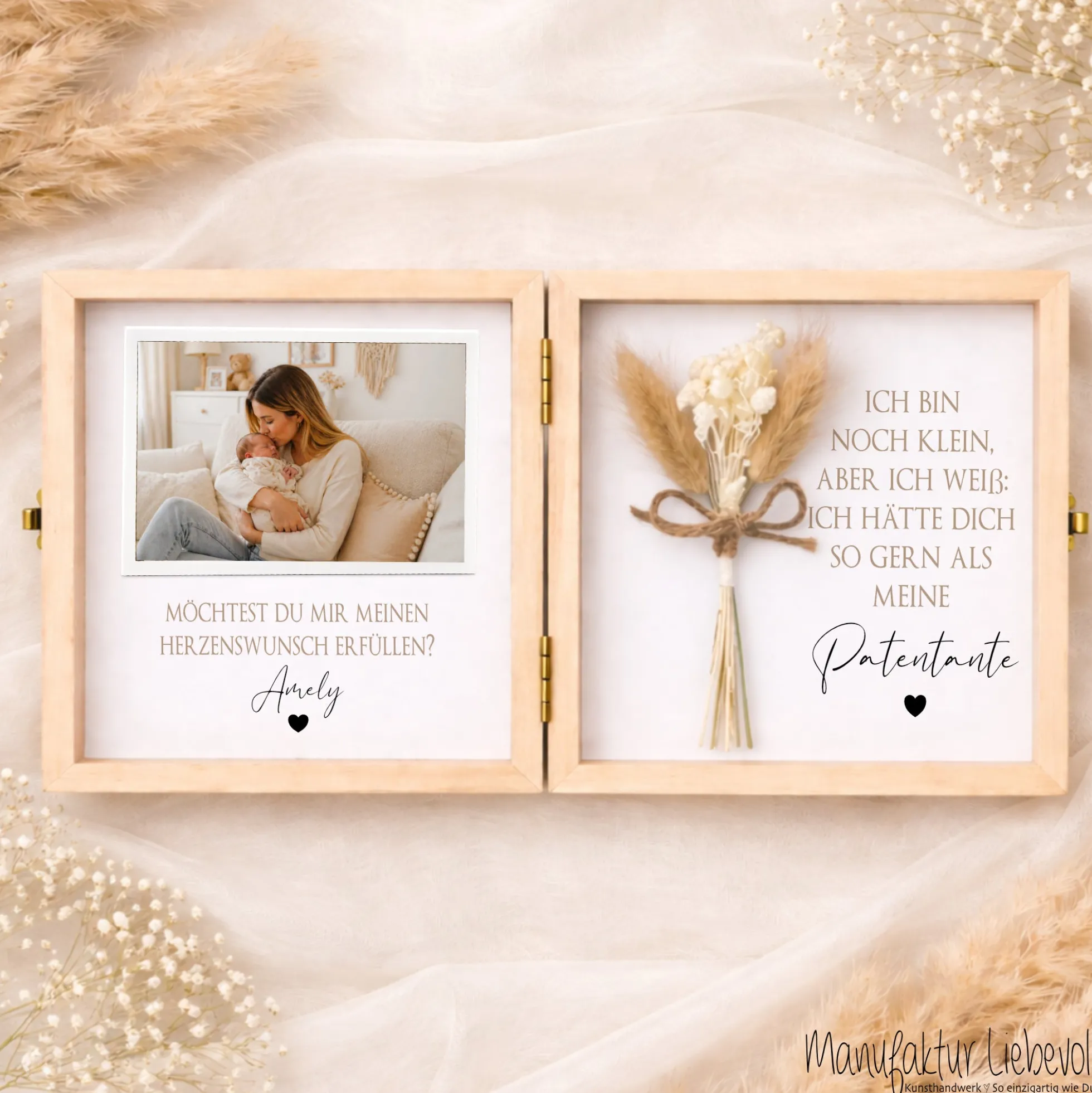 Taufe Geschenk Patentante - Patenonkel fragen | Personalisierte Holzbox mit Namen | Willst du meine Patentante / mein Patenonkel werden