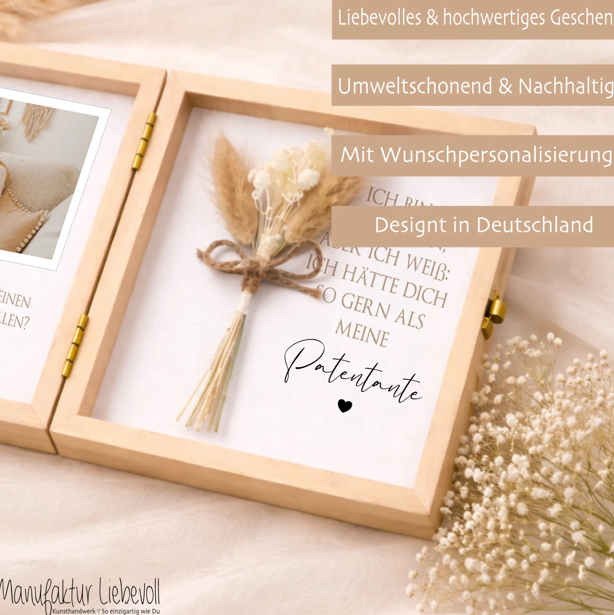 Taufe Geschenk Patentante - Patenonkel fragen | Personalisierte Holzbox mit Namen | Willst du meine Patentante / mein Patenonkel werden