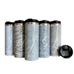 Thermobecher Animal Print | Personalisiert mit Namen, Buchstaben u. Tiermuster | Isolierter Trinkbecher to go | 5 Motivvarianten
