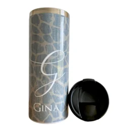 Thermobecher Animal Print | Personalisiert mit Namen, Buchstaben u. Tiermuster | Isolierter Trinkbecher to go | 5 Motivvarianten