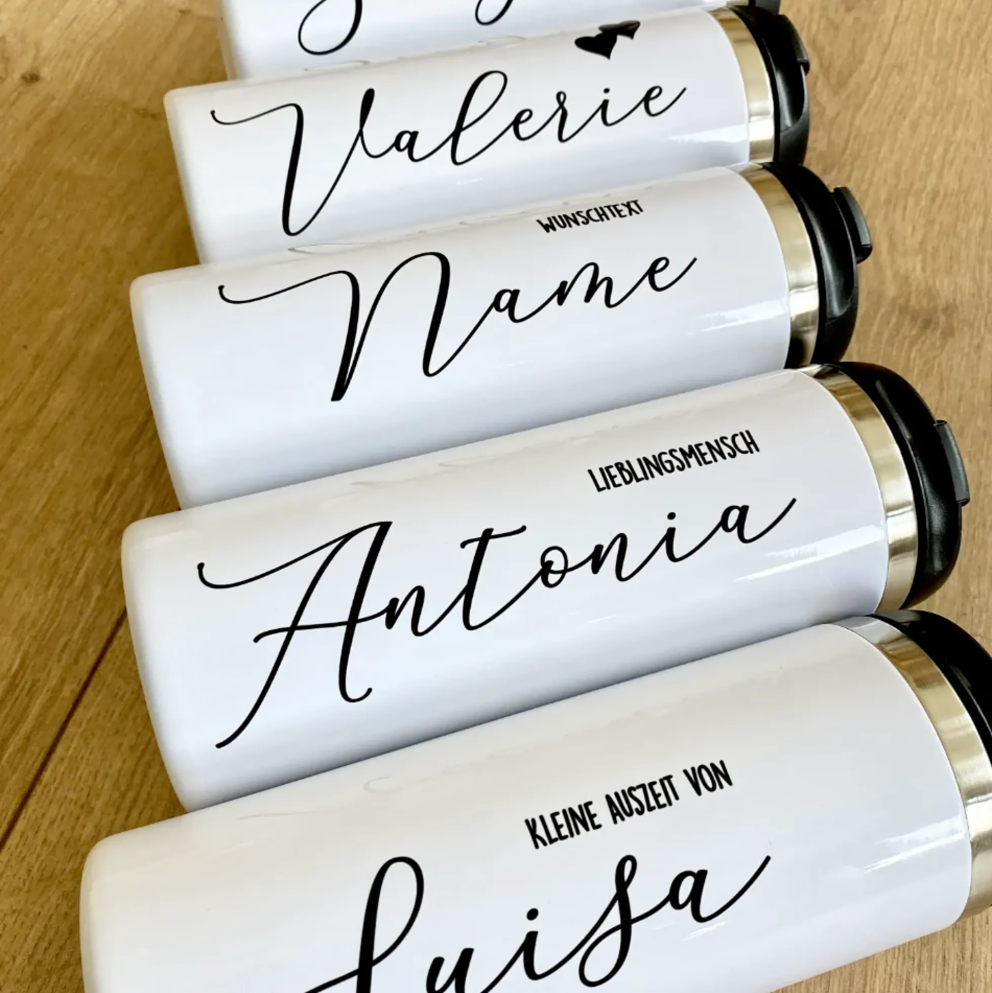 Thermobecher aus Edelstahl mit Namen u. Wunschtext für Sie u. Ihn | Personalisiertes Geschenk für Frauen u. Männer | Geschenkidee zum Geburtstag, als Dankeschön | Kaffeebecher für die beste Freundin | 5 Motivvarianten