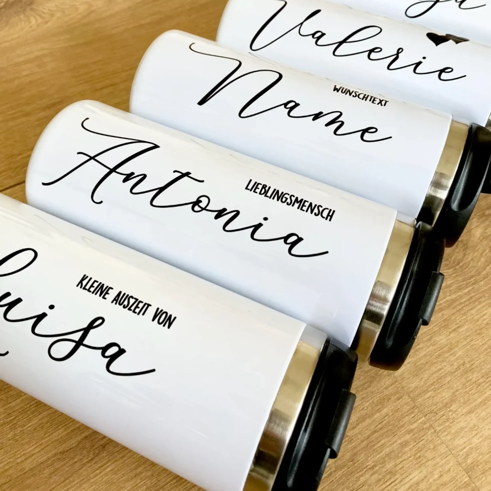 Thermobecher aus Edelstahl mit Namen u. Wunschtext für Sie u. Ihn | Personalisiertes Geschenk für Frauen u. Männer | Geschenkidee zum Geburtstag, als Dankeschön | Kaffeebecher für die beste Freundin | 5 Motivvarianten
