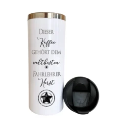 Thermobecher aus Edelstahl mit Namen und Berufsbezeichnung / Hobby für Sie u. Ihn | Personalisiertes Geschenk für Frauen u. Männer | Geschenkidee zum Geburtstag, als Dankeschön, Abschied Kollegin | Kaffeebecher | 2 Motivvarianten