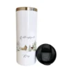 Thermobecher "Lieblingszeit" mit Namen und weihnachtlichem Motiv | Coffee to go Thermobecher aus Edelstahl in Weiß für Weihnachten und Winter