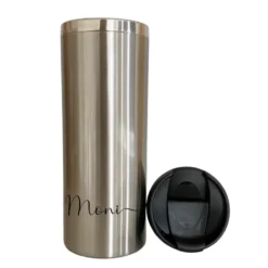 Thermobecher mit Namen für unterwegs aus Edelstahl | Personalisiert mit Namen, Coffee to go Thermobecher | 2 Farbvarianten zur Auswahl