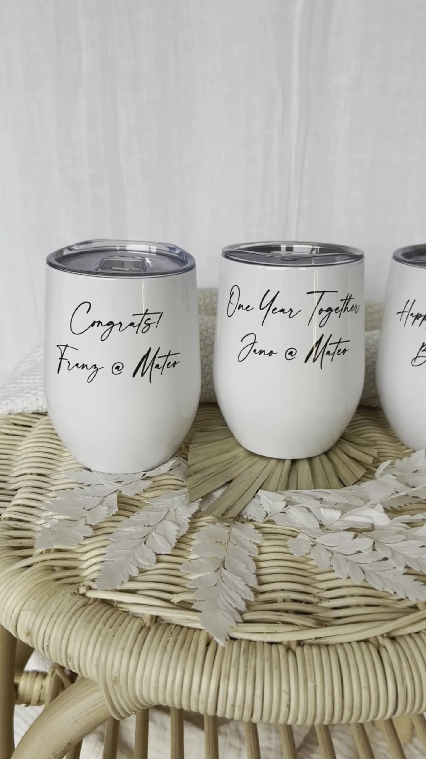 Thermobecher mit Wunschtext und mit Deckel, Personalisierter Trinkbecher für warme und kalte Getränke