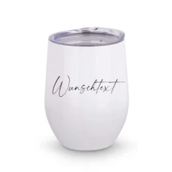 Thermobecher mit Wunschtext und mit Deckel, Personalisierter Trinkbecher für warme und kalte Getränke